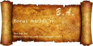 Borai Adrián névjegykártya